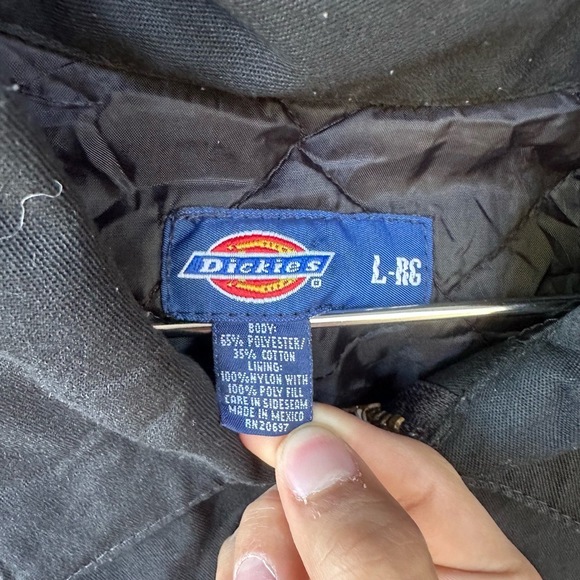 Dickies Black Detroit Style ZipUp Haster Grove Logo Collared Bomber Jacket Large - Picture 3 of 5